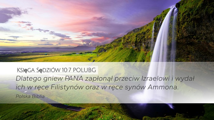 Księga Sędziów 10:7 POLUBG Bible Verse Image