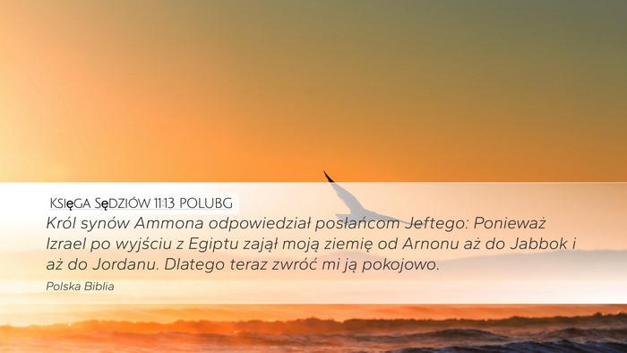 Księga Sędziów 11:13 POLUBG Bible Verse Image