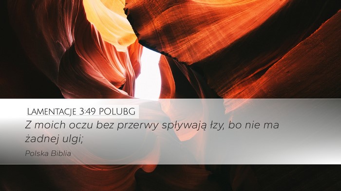 Lamentacje 3:49 POLUBG Desktop Wallpaper - Z moich oczu bez przerwy spływają łzy, bo nie - Desktop Bible Verse Wallpaper