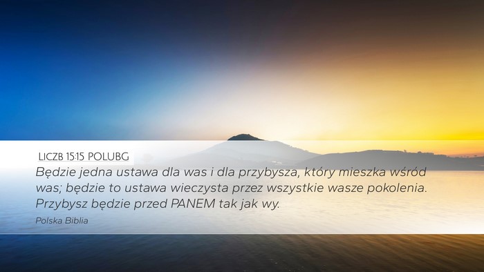 Liczb 15:15 POLUBG Bible Verse Image