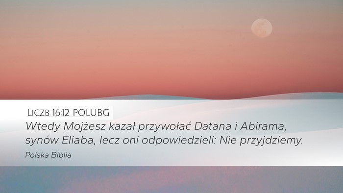 Liczb 16:12 POLUBG Desktop Wallpaper - Wtedy Mojżesz kazał przywołać Datana i - Desktop Bible Verse Wallpaper