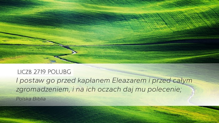 Liczb 27:19 POLUBG Desktop Wallpaper - I postaw go przed kapłanem Eleazarem i przed - Desktop Bible Verse Wallpaper