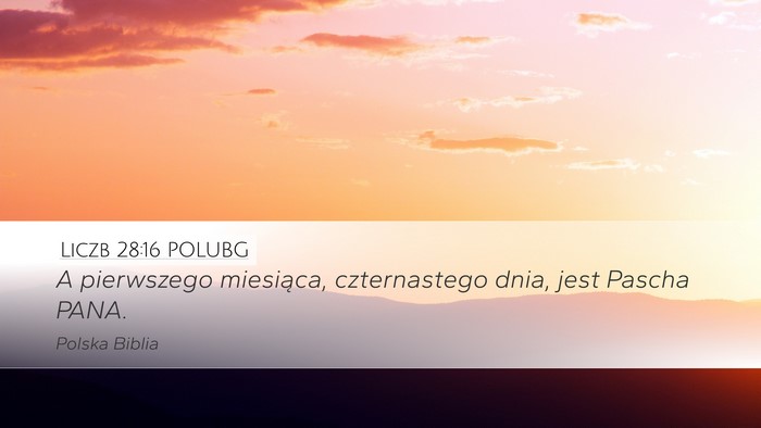 Liczb 28:16 POLUBG Desktop Wallpaper - A pierwszego miesiąca, czternastego dnia, jest - Desktop Bible Verse Wallpaper