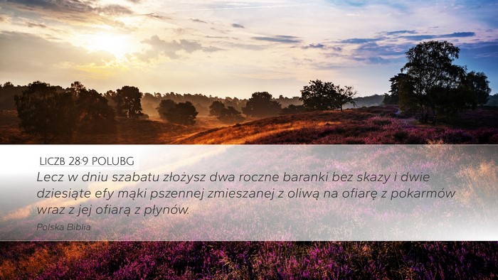 Liczb 28:9 POLUBG Desktop Wallpaper - Lecz w dniu szabatu złożysz dwa roczne baranki - Desktop Bible Verse Wallpaper