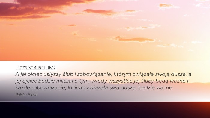 Liczb 30:4 POLUBG Desktop Wallpaper - A jej ojciec usłyszy ślub i zobowiązanie, - Desktop Bible Verse Wallpaper