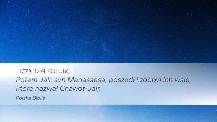 Liczb 32:41 POLUBG Desktop Wallpaper - Potem Jair, syn Manassesa, poszedł i zdobył ich - Desktop Bible Verse Wallpaper