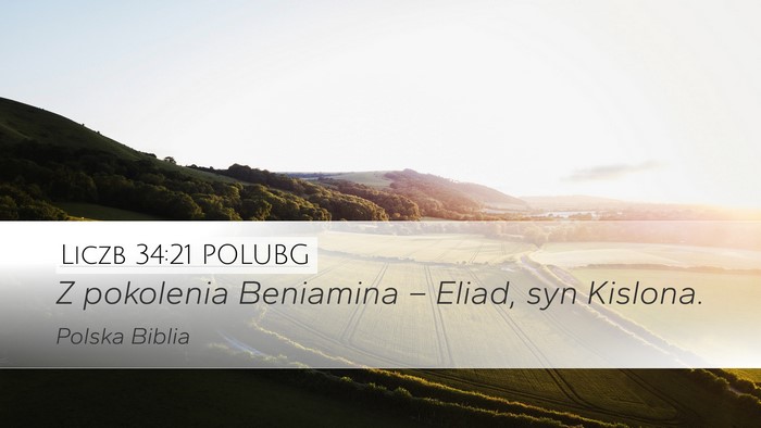 Liczb 34:21 POLUBG Desktop Wallpaper - Z pokolenia Beniamina – Eliad, syn - Desktop Bible Verse Wallpaper