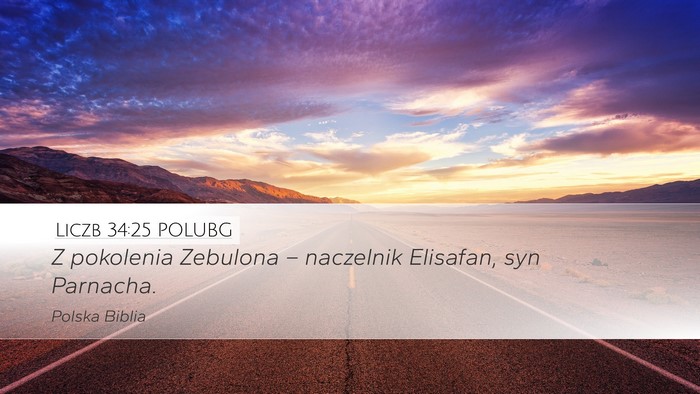 Liczb 34:25 POLUBG Desktop Wallpaper - Z pokolenia Zebulona – naczelnik Elisafan, syn - Desktop Bible Verse Wallpaper