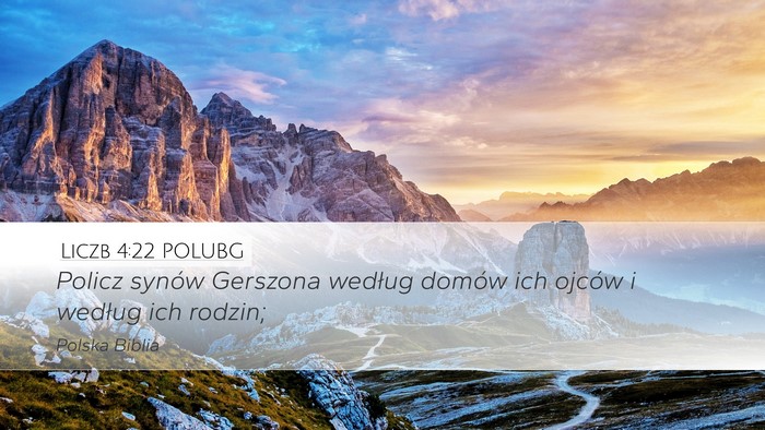 Liczb 4:22 POLUBG Desktop Wallpaper - Policz synów Gerszona według domów ich ojców - Desktop Bible Verse Wallpaper