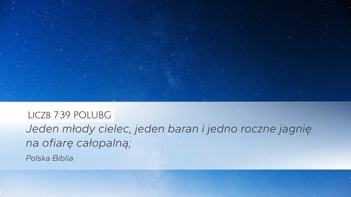 Liczb 7:39 POLUBG Desktop Wallpaper - Jeden młody cielec, jeden baran i jedno roczne - Desktop Bible Verse Wallpaper