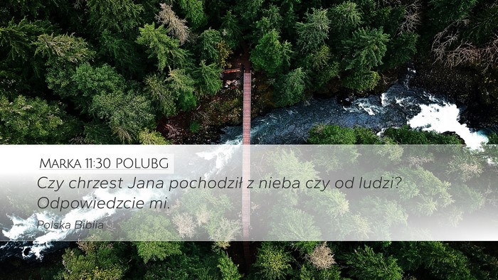 Marka 11:30 POLUBG Desktop Wallpaper - Czy chrzest Jana pochodził z nieba czy od ludzi? - Desktop Bible Verse Wallpaper