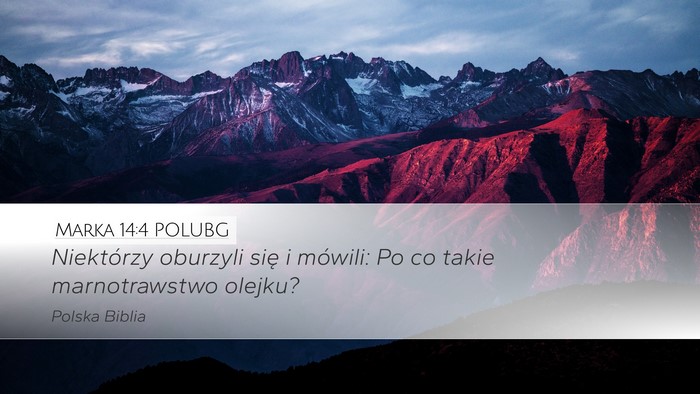 Marka 14:4 POLUBG Desktop Wallpaper - Niektórzy oburzyli się i mówili: Po co takie - Desktop Bible Verse Wallpaper