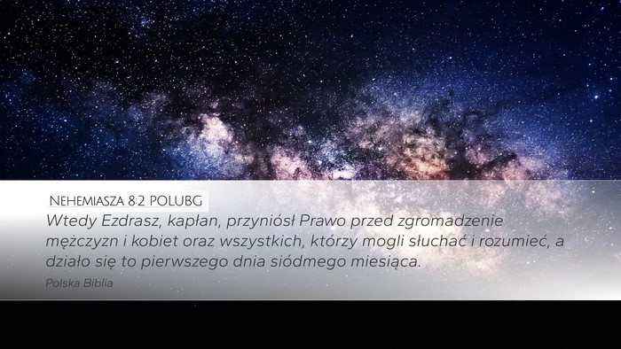 Nehemiasza 8:2 POLUBG Desktop Wallpaper - Wtedy Ezdrasz, kapłan, przyniósł Prawo przed - Desktop Bible Verse Wallpaper