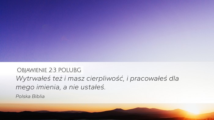 Objawienie 2:3 POLUBG Bible Verse Image