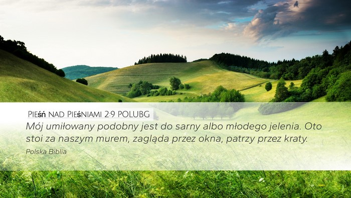 Pieśń nad Pieśniami 2:9 POLUBG Bible Verse Image