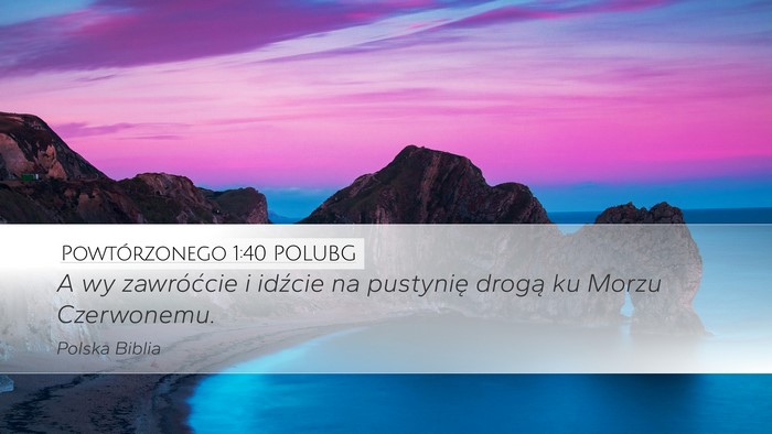 Powtórzonego 1:40 POLUBG Desktop Wallpaper - A wy zawróćcie i idźcie na pustynię drogą ku - Desktop Bible Verse Wallpaper