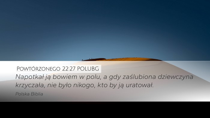 Powtórzonego 22:27 POLUBG Desktop Wallpaper - Napotkał ją bowiem w polu, a gdy zaślubiona - Desktop Bible Verse Wallpaper