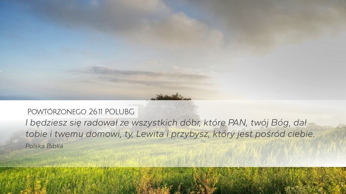 Powtórzonego 26:11 POLUBG Desktop Wallpaper - I będziesz się radował ze wszystkich dóbr, - Desktop Bible Verse Wallpaper