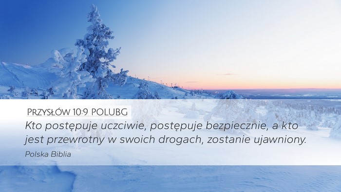 Przysłów 10:9 POLUBG Bible Verse Image
