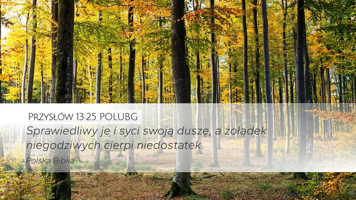 Przysłów 13:25 POLUBG Bible Verse Image