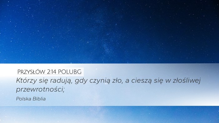 Przysłów 2:14 POLUBG Bible Verse Image