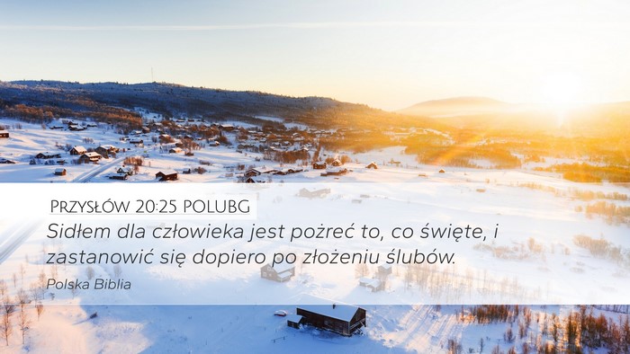 Przysłów 20:25 POLUBG Bible Verse Image