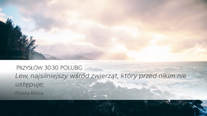 Przysłów 30:30 POLUBG Bible Verse Image