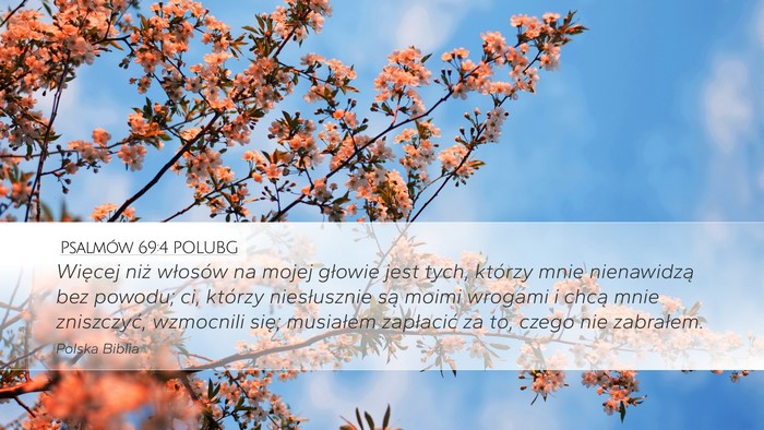 Psalmów 69:4 POLUBG Desktop Wallpaper - Więcej niż włosów na mojej głowie jest tych, - Desktop Bible Verse Wallpaper