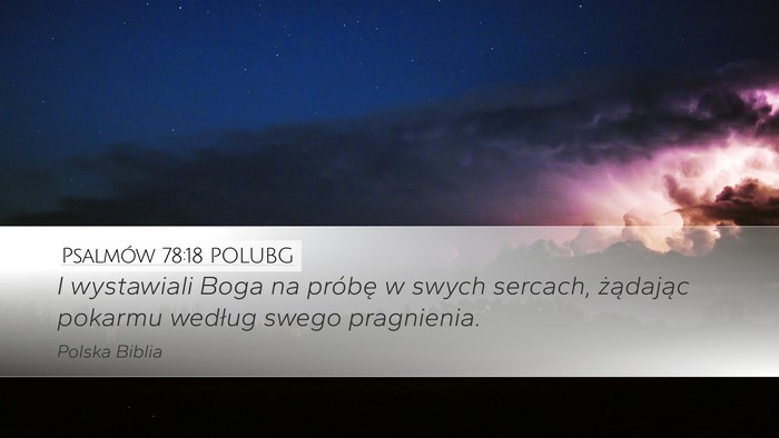 Psalmów 78:18 POLUBG Desktop Wallpaper - I wystawiali Boga na próbę w swych sercach, - Desktop Bible Verse Wallpaper