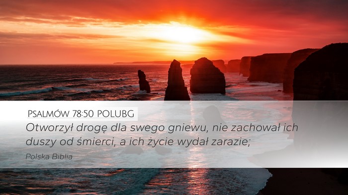 Psalmów 78:50 POLUBG Desktop Wallpaper - Otworzył drogę dla swego gniewu, nie zachował - Desktop Bible Verse Wallpaper