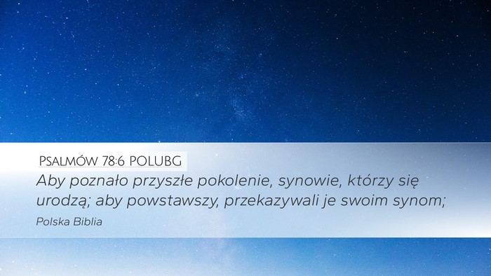 Psalmów 78:6 POLUBG Bible Verse Image