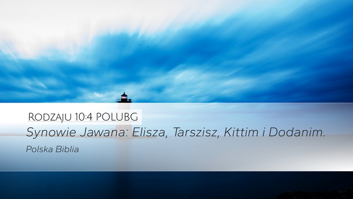 Rodzaju 10:4 POLUBG Bible Verse Image