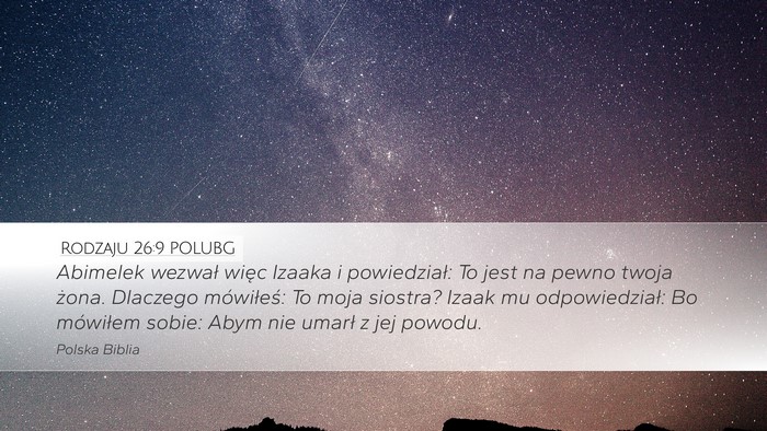 Rodzaju 26:9 POLUBG Desktop Wallpaper - Abimelek wezwał więc Izaaka i powiedział: To - Desktop Bible Verse Wallpaper
