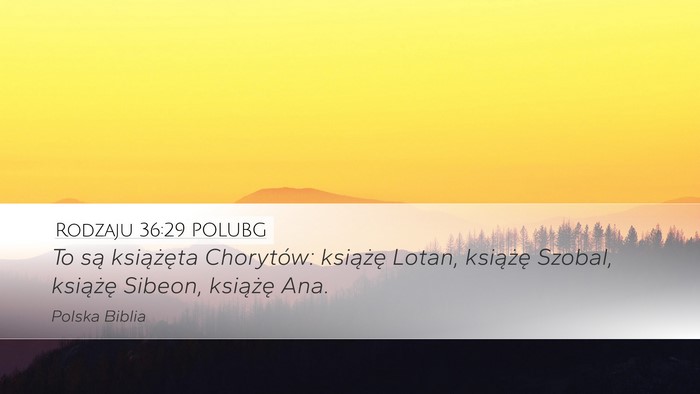 Rodzaju 36:29 POLUBG Desktop Wallpaper - To są książęta Chorytów: książę Lotan, - Desktop Bible Verse Wallpaper
