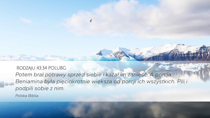 Rodzaju 43:34 POLUBG Bible Verse Image