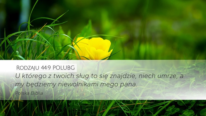 Rodzaju 44:9 POLUBG Desktop Wallpaper - U którego z twoich sług to się znajdzie, niech - Desktop Bible Verse Wallpaper