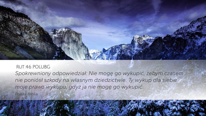 Rut 4:6 POLUBG Desktop Wallpaper - Spokrewniony odpowiedział: Nie mogę go - Desktop Bible Verse Wallpaper