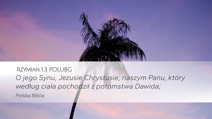 Rzymian 1:3 POLUBG Bible Verse Image