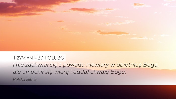Rzymian 4:20 POLUBG Bible Verse Image