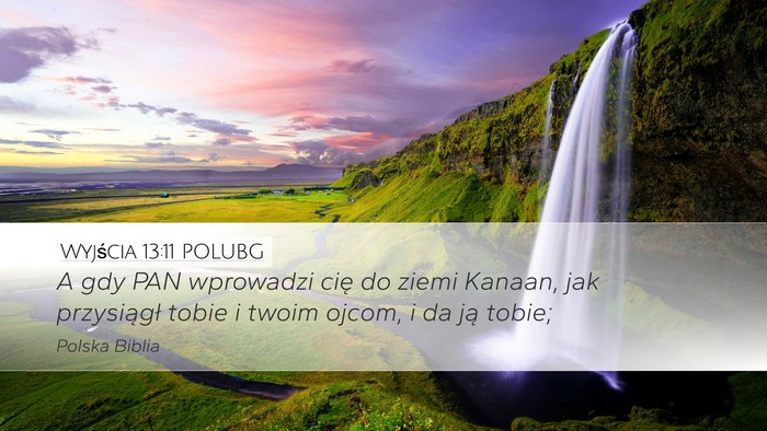 Wyjścia 13:11 POLUBG Desktop Wallpaper - A gdy PAN wprowadzi cię do ziemi Kanaan, jak - Desktop Bible Verse Wallpaper