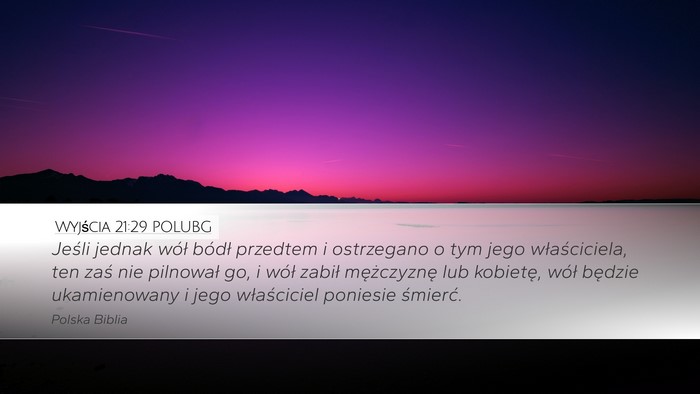 Wyjścia 21:29 POLUBG Bible Verse Image