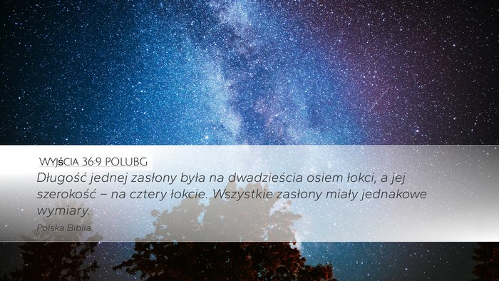 Wyjścia 36:9 POLUBG Desktop Wallpaper - Długość jednej zasłony była na dwadzieścia - Desktop Bible Verse Wallpaper