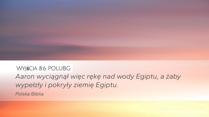 Wyjścia 8:6 POLUBG Desktop Wallpaper - Aaron wyciągnął więc rękę nad wody Egiptu, - Desktop Bible Verse Wallpaper