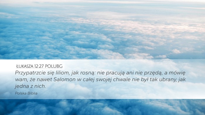 Łukasza 12:27 POLUBG Desktop Wallpaper - Przypatrzcie się liliom, jak rosną: nie - Desktop Bible Verse Wallpaper