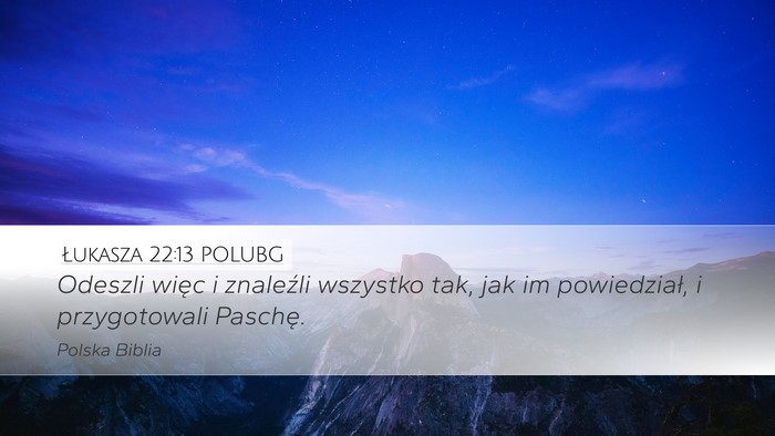 Łukasza 22:13 POLUBG Desktop Wallpaper - Odeszli więc i znaleźli wszystko tak, jak im - Desktop Bible Verse Wallpaper