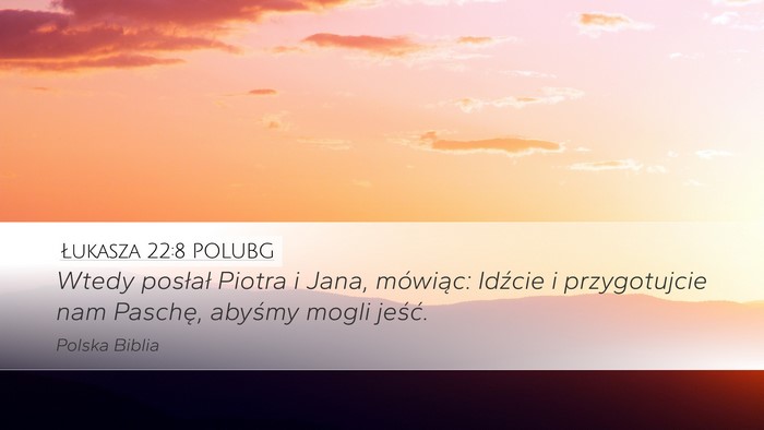 Łukasza 22:8 POLUBG Desktop Wallpaper - Wtedy posłał Piotra i Jana, mówiąc: Idźcie i - Desktop Bible Verse Wallpaper