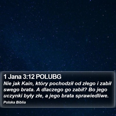 1 Jana 3:12 POLUBG Bible Verse Image