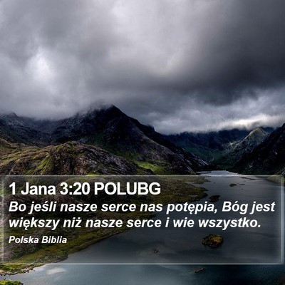 1 Jana 3:20 POLUBG Bible Verse Image