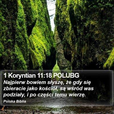 1 Koryntian 11:18 POLUBG Bible Verse Image