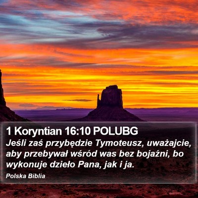 1 Koryntian 16:10 POLUBG Bible Verse Image